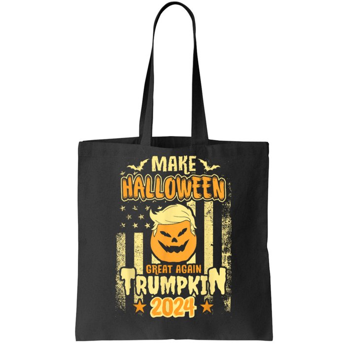 Trumpkin Make Halloween Great Again Funny Pumpkin Trump 2024 Tote Bag