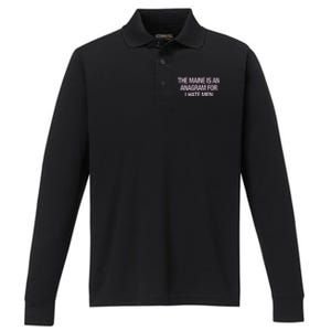 The Maine Is An Anagram Performance Long Sleeve Polo