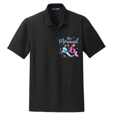 This Mermaid Is 6th Birthday Daughter Dry Zone Grid Polo