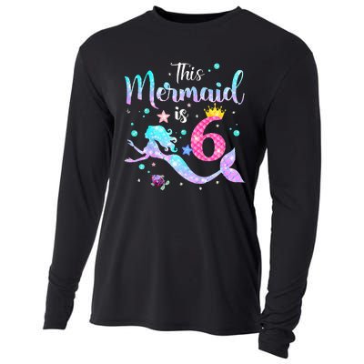 This Mermaid Is 6th Birthday Daughter Cooling Performance Long Sleeve Crew