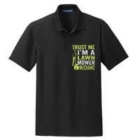 Trust Me IM A Lawn Mower Mechanic Funny Gardening Father Dry Zone Grid Polo