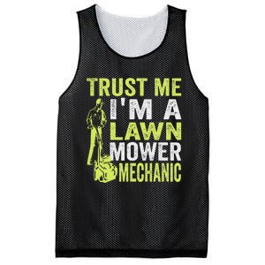 Trust Me IM A Lawn Mower Mechanic Funny Gardening Father Mesh Reversible Basketball Jersey Tank