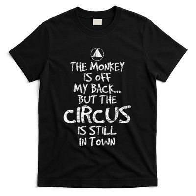 The Monkey Is Off My Back Sobriety Anniversary Sober Aa Na T-Shirt