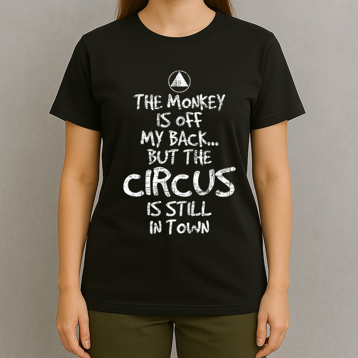 The Monkey Is Off My Back Sobriety Anniversary Sober Aa Na T-Shirt