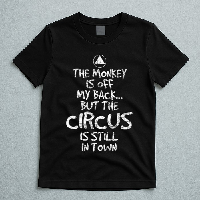 The Monkey Is Off My Back Sobriety Anniversary Sober Aa Na T-Shirt