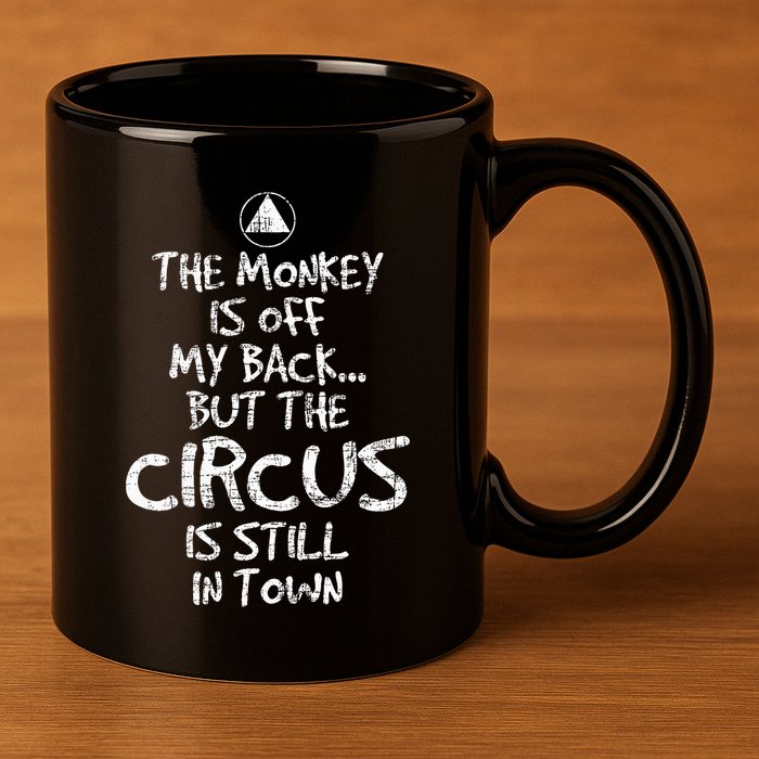 The Monkey Is Off My Back Sobriety Anniversary Sober Aa Na 11oz C Handle Ceramic Mug