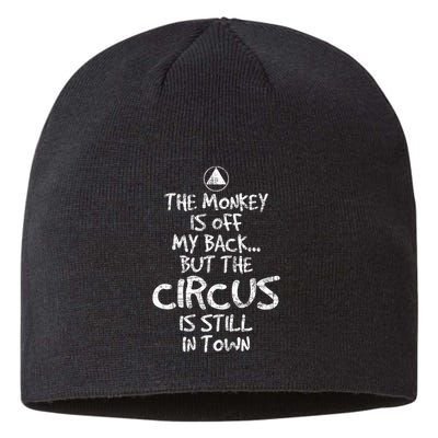 The Monkey Is Off My Back Sobriety Anniversary Sober Aa Na Sustainable Beanie