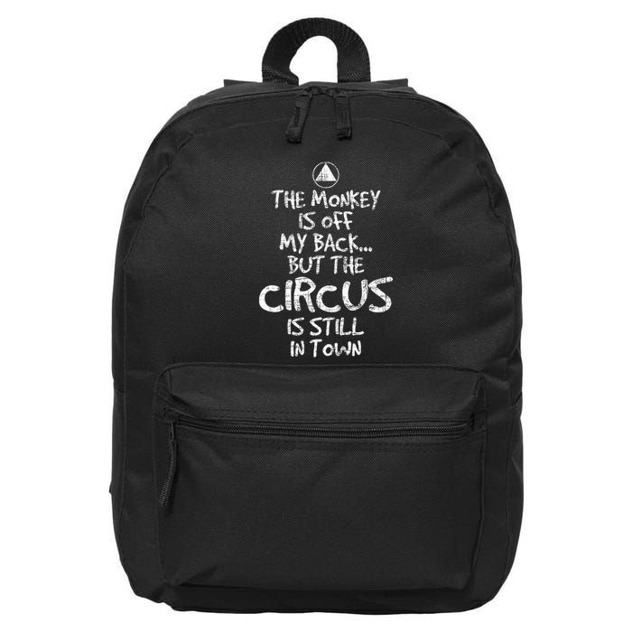 The Monkey Is Off My Back Sobriety Anniversary Sober Aa Na 16 in Basic Backpack