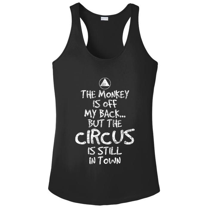 The Monkey Is Off My Back Sobriety Anniversary Sober Aa Na Ladies PosiCharge Competitor Racerback Tank