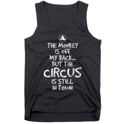 The Monkey Is Off My Back Sobriety Anniversary Sober Aa Na Tank Top