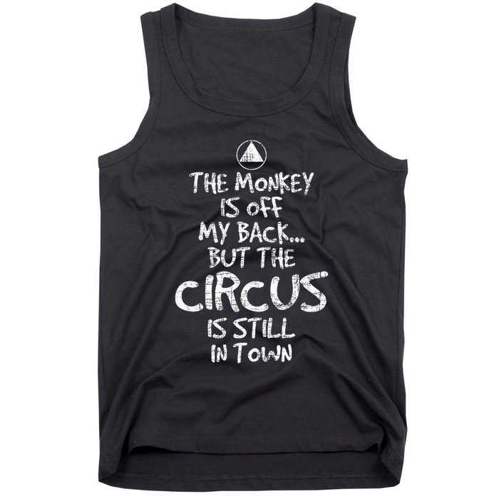 The Monkey Is Off My Back Sobriety Anniversary Sober Aa Na Tank Top