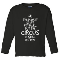 The Monkey Is Off My Back Sobriety Anniversary Sober Aa Na Toddler Long Sleeve Shirt