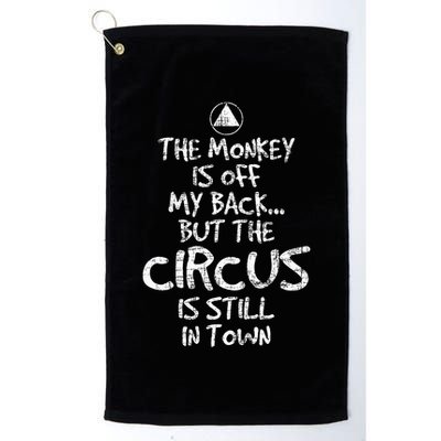The Monkey Is Off My Back Sobriety Anniversary Sober Aa Na Golf Towel