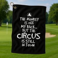 The Monkey Is Off My Back Sobriety Anniversary Sober Aa Na Golf Towel