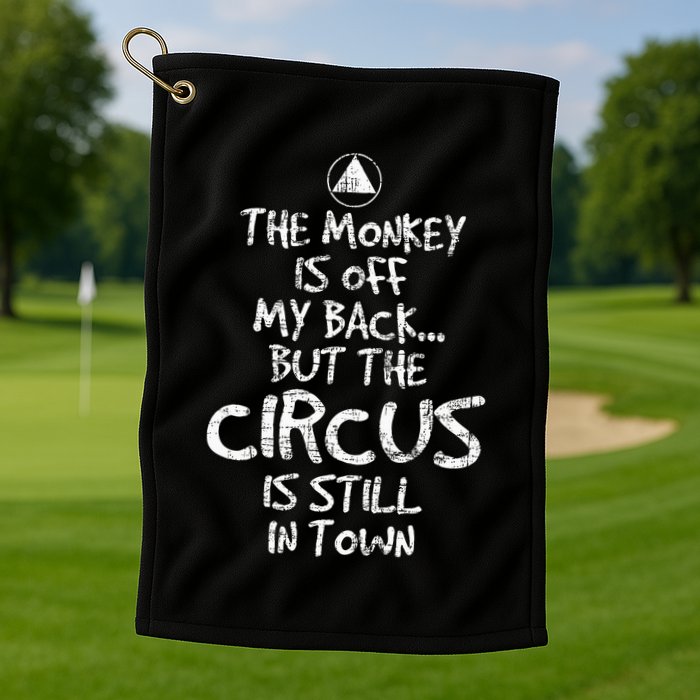 The Monkey Is Off My Back Sobriety Anniversary Sober Aa Na Golf Towel