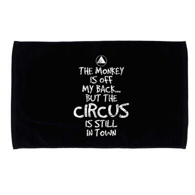 The Monkey Is Off My Back Sobriety Anniversary Sober Aa Na Microfiber Hand Towel
