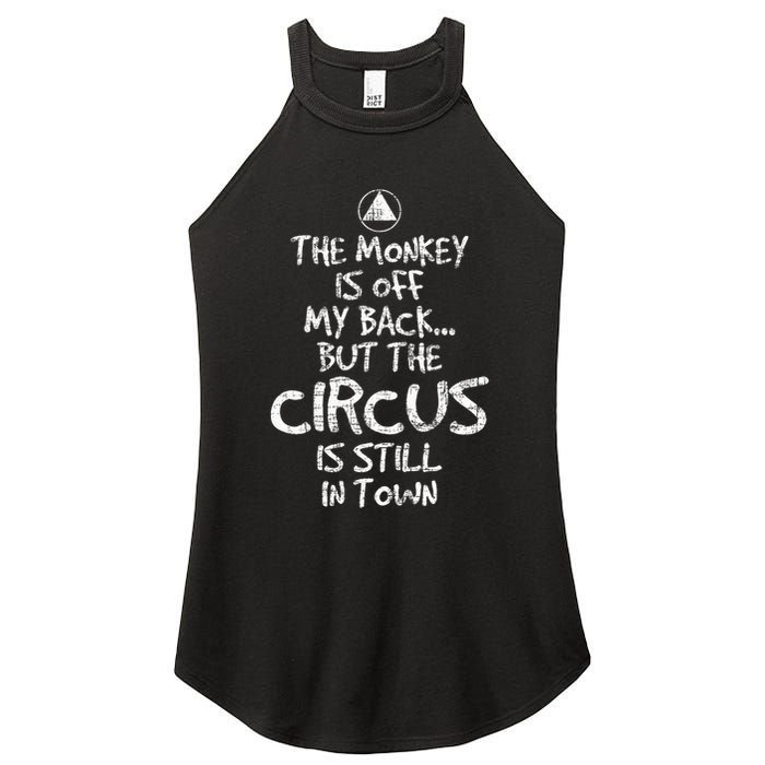The Monkey Is Off My Back Sobriety Anniversary Sober Aa Na Women's Perfect Tri Rocker Tank