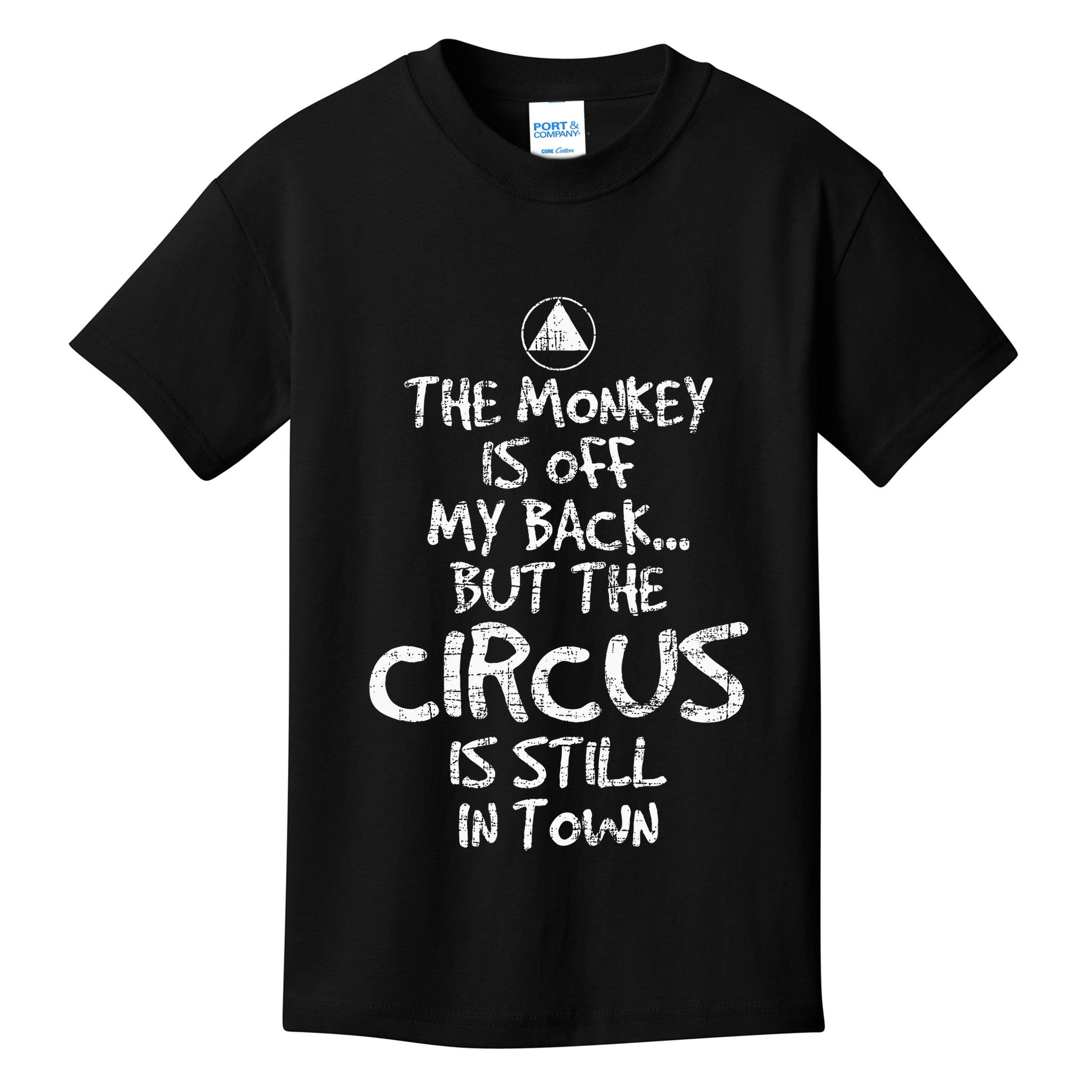 The Monkey Is Off My Back Sobriety Anniversary Sober Aa Na Kids T-Shirt