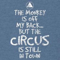 The Monkey Is Off My Back Sobriety Anniversary Sober Aa Na Garment-Dyed Sweatshirt