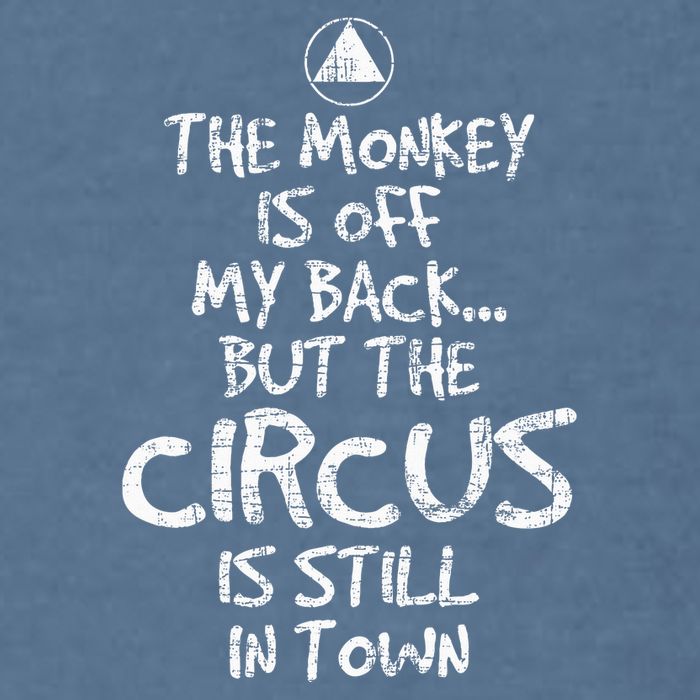 The Monkey Is Off My Back Sobriety Anniversary Sober Aa Na Garment-Dyed Sweatshirt