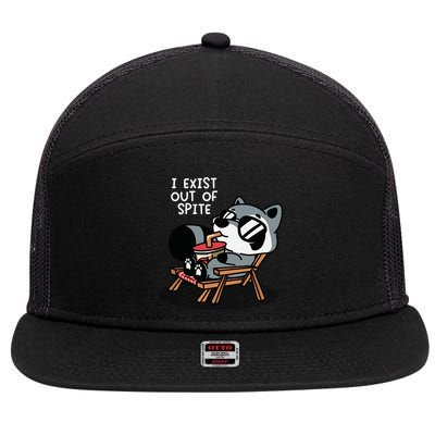 The Mandatoryfunday I Exit Out Of Spite 7 Panel Mesh Trucker Snapback Hat