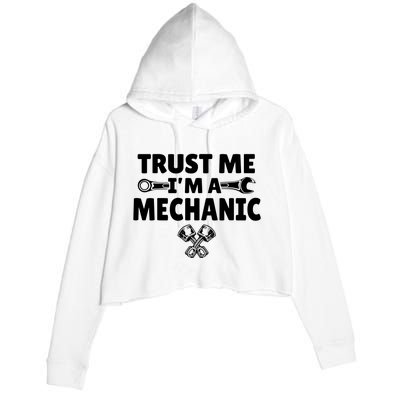 Trust Me I'm A Bike Mechanic Crop Fleece Hoodie