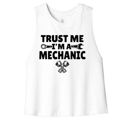 Trust Me I'm A Bike Mechanic Women's Racerback Cropped Tank