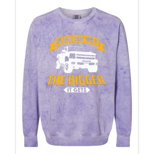 The More I Play With It The Bigger It Gets Lifted Truck Colorblast Crewneck Sweatshirt