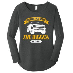 The More I Play With It The Bigger It Gets Lifted Truck Women's Perfect Tri Tunic Long Sleeve Shirt