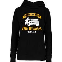 The More I Play With It The Bigger It Gets Lifted Truck Womens Funnel Neck Pullover Hood