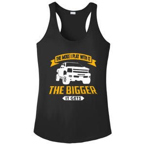 The More I Play With It The Bigger It Gets Lifted Truck Ladies PosiCharge Competitor Racerback Tank