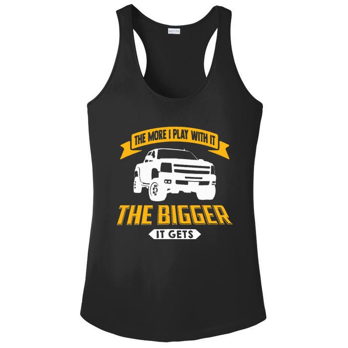 The More I Play With It The Bigger It Gets Lifted Truck Ladies PosiCharge Competitor Racerback Tank