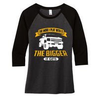 The More I Play With It The Bigger It Gets Lifted Truck Women's Tri-Blend 3/4-Sleeve Raglan Shirt