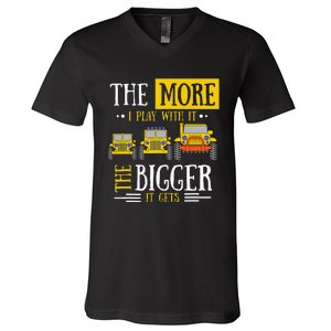 The More I Play With It The Bigger It Gets Off Roader V-Neck T-Shirt