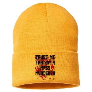 Trust Me IM Not A Mass Murderer Bloody Scary Halloween Sustainable Knit Beanie