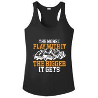 The More I Play With It The Bigger It Gets I Funny Truck Ladies PosiCharge Competitor Racerback Tank