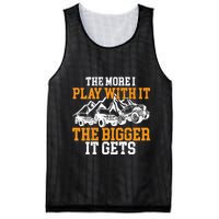 The More I Play With It The Bigger It Gets I Funny Truck Mesh Reversible Basketball Jersey Tank