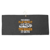 The More I Play With It The Bigger It Gets I Funny Truck Large Microfiber Waffle Golf Towel