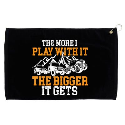 The More I Play With It The Bigger It Gets I Funny Truck Grommeted Golf Towel