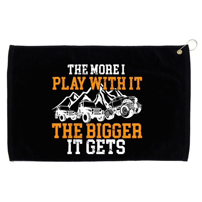 The More I Play With It The Bigger It Gets I Funny Truck Grommeted Golf Towel