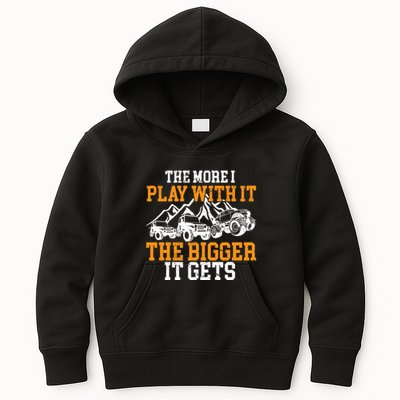 The More I Play With It The Bigger It Gets I Funny Truck Kids Hoodie