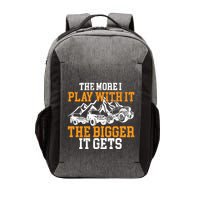 The More I Play With It The Bigger It Gets I Funny Truck Vector Backpack