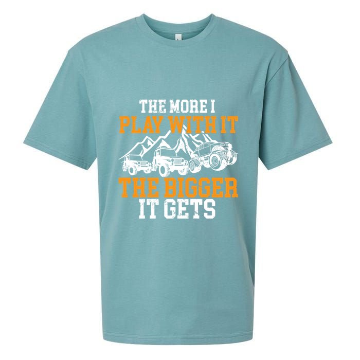 The More I Play With It The Bigger It Gets I Funny Truck Sueded Cloud Jersey T-Shirt
