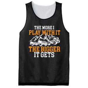 The More I Play With It The Bigger It Gets I Funny Truck Mesh Reversible Basketball Jersey Tank