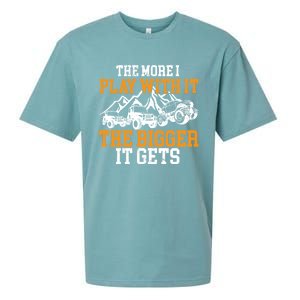 The More I Play With It The Bigger It Gets I Funny Truck Sueded Cloud Jersey T-Shirt