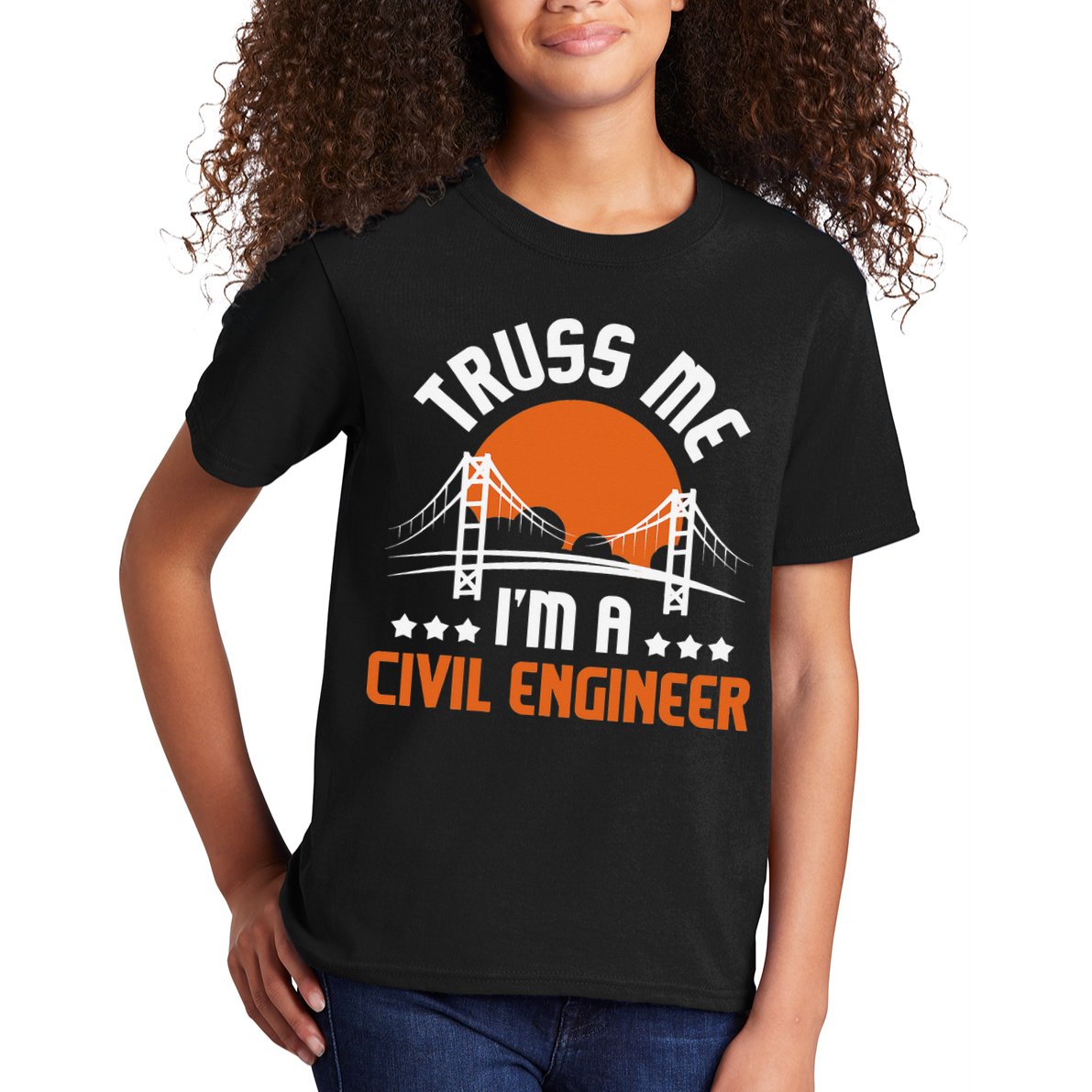 Truss Me I'm A Civil Engineer Bridge Builder Construction Kids T-Shirt