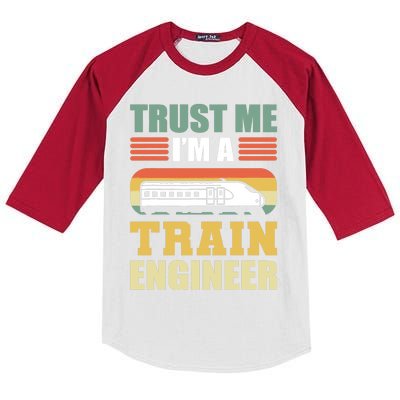 Trust Me I'm A Train Engineer Railroad Engineer Kids Colorblock Raglan Jersey