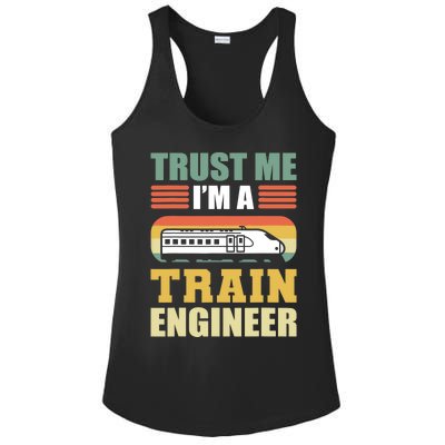 Trust Me I'm A Train Engineer Railroad Engineer Ladies PosiCharge Competitor Racerback Tank