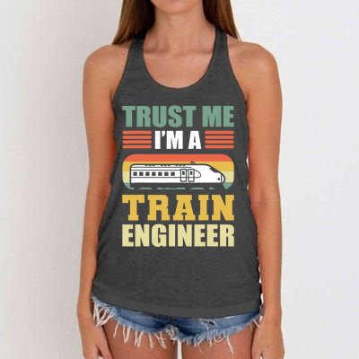 Trust Me I'm A Train Engineer Railroad Engineer Women's Knotted Racerback Tank