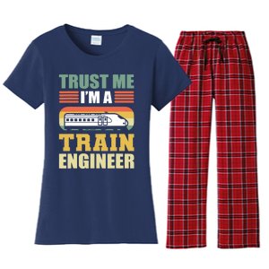 Trust Me I'm A Train Engineer Railroad Engineer Women's Flannel Pajama Set